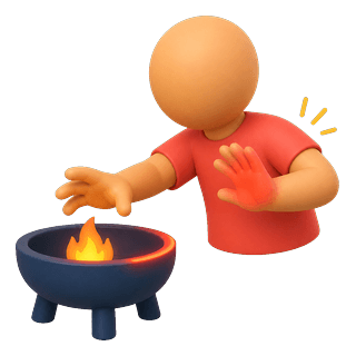 Picture illustrating play with fire
