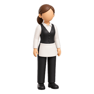 Picture illustrating waitress