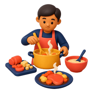 Picture illustrating cooking